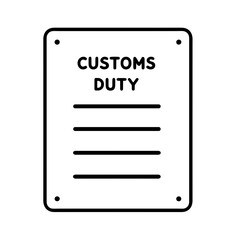 Customs Duty Notice Icon on Transparent background for Legal Documents, Shipping Industry, Taxation Awareness, and Business Compliance Resources