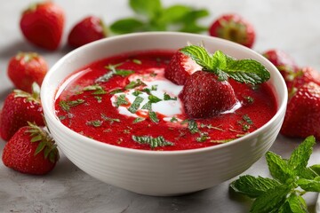 Refreshing Strawberry Soup: A Creamy, Cool Summer Delight