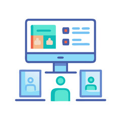 Online meeting vector illustration on White Background for design