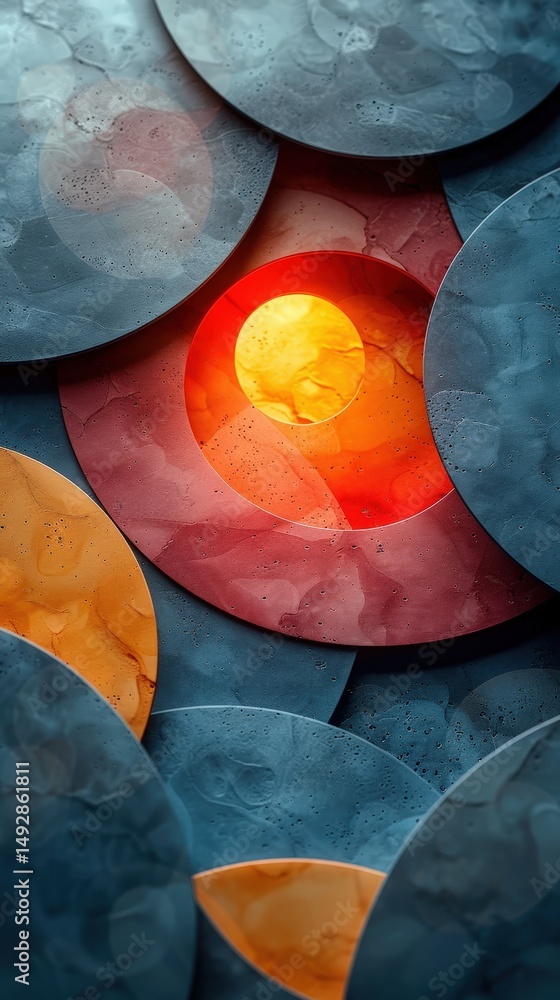 Poster abstract geometric pattern in soft pastel gradient