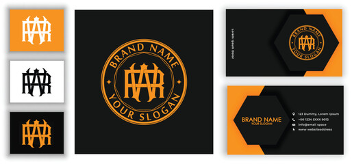 Minimal elegant monogram logo, WR RW initial based Alphabet icon logo. Premium Business logo