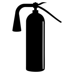 Minimal fire extinguisher black vector icon with transparent background