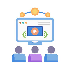 Online video conference with audience for learning and training