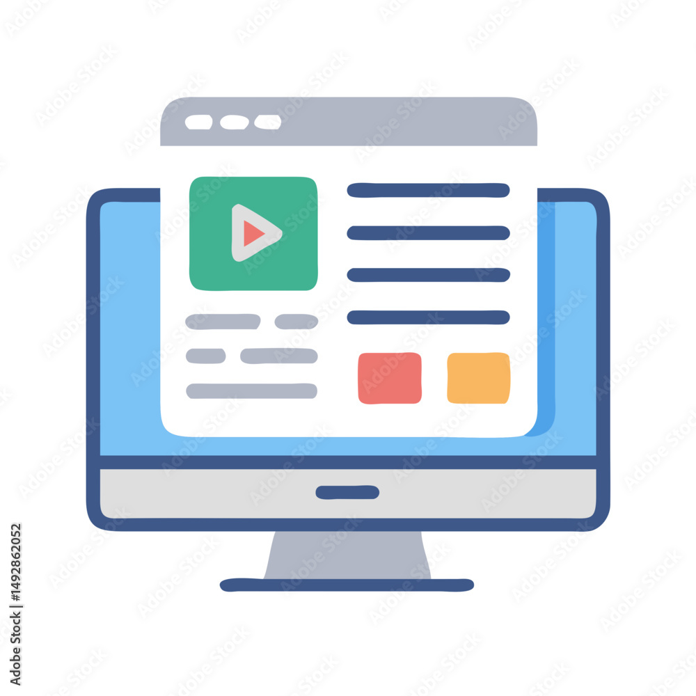 Poster computer monitor with video player and blog content display