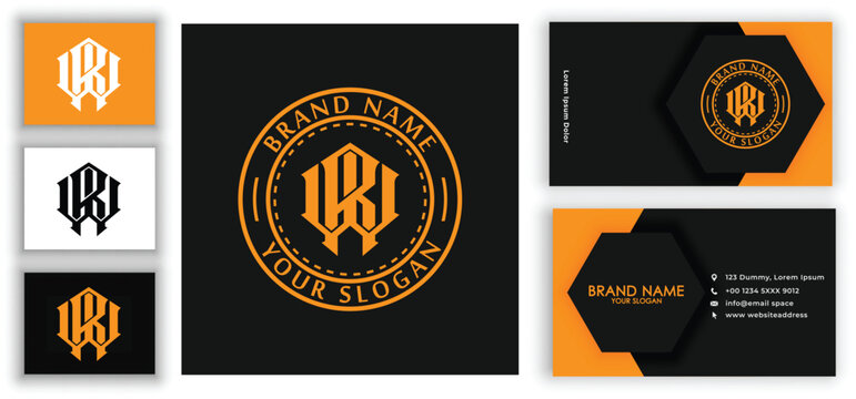 Monogram professional unique letter WR RW logo design template. Initials Business logo