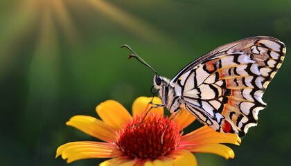 Fototapeta premium closeup beautiful butterflies zerynthia cerisyi sitting on the flower