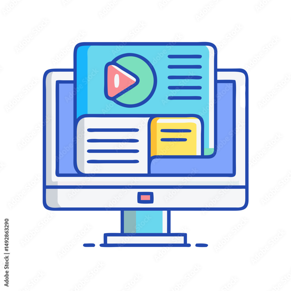 Aufkleber computer display with business charts and data overviewing website