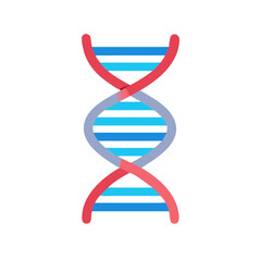 Stylized DNA double helix structure illustration on White Background