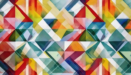 Vibrant Geometric Watercolor Pattern Modern Abstraction in Cool and Warm Tones, Perfect for Digital Art, Home Decor, or Design Inspiration.