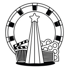 silhouette entertainment icon on white background