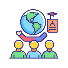 Global Education and Training for International Team Development Concept