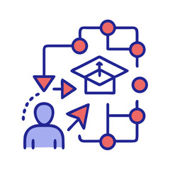 Education career path concept illustration in modern minimalist style