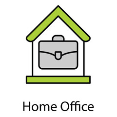 Home Office Workplace Setup Vector Icon Illustration