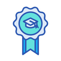 Graduation cap in badge, symbol of academic success
