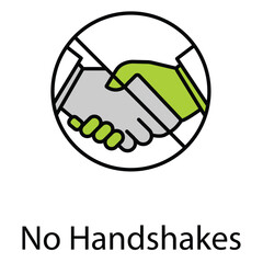 No Handshakes Prohibited Contact Vector Icon Symbol