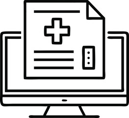 Obraz premium Medical Document on&nbsp;Computer&nbsp;Icon