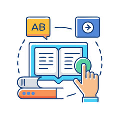 Online learning concept using technology for reading and education