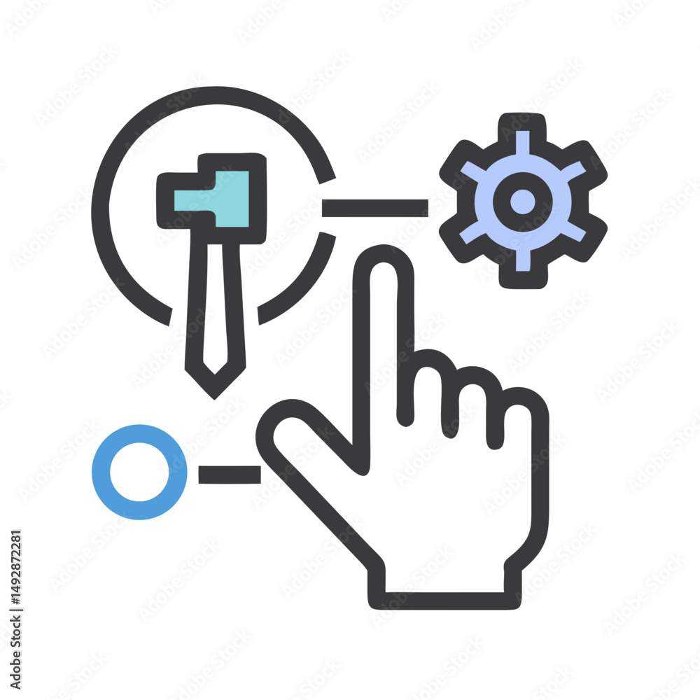 Poster system setup, data configuration and finger pointing concept