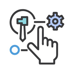 System setup, data configuration and finger pointing concept