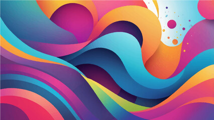 Colorful abstract wave background with flowing curves and vibrant rainbow tones