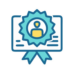 Modern flat illustration of a certificate with a seal