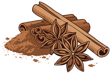 64 a pile of ground cinnamon powder, detailed, high resolution, macro shot, photorealistic