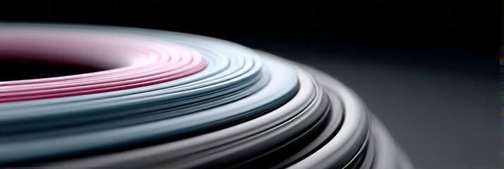 Spiral of colorful vinyl grooves whispers serenades of retro nostalgia and high-fidelity bliss, resonating with Analog Week celebrations