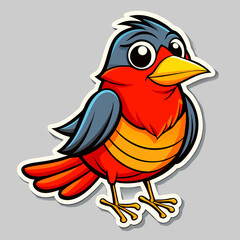 cartoon bird with a blank sign