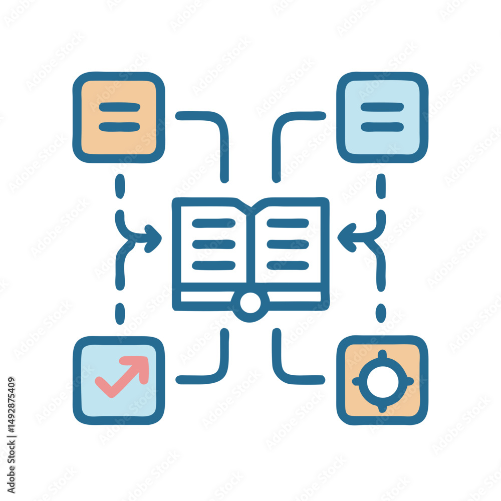Poster learning and growth processes visualized as a simple icon