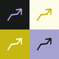 icône d'une flèche de progession en contour et couleur