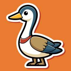 vector illustration of cartoon duck