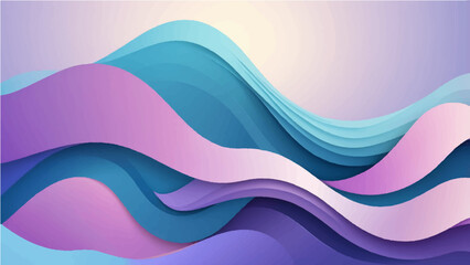 Abstract Blue, purple  Wave Background with Flowing Lines and Modern Design