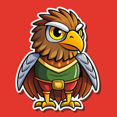 eagle cartoon waving hand