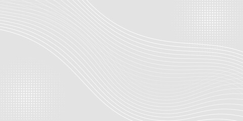 Futuristic gray white abstract background. shining wave lines pattern for banner, wallpaper, cover. Vector illustration