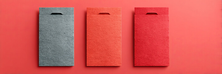 Colorful textured envelopes on vibrant red backdrop, echoing Lunar New Year wishes, secret message delivery, Papeterie allure