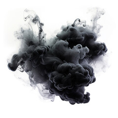 Black smoke on white background