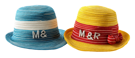 Colorful hats for summer enjoyment and fashion.