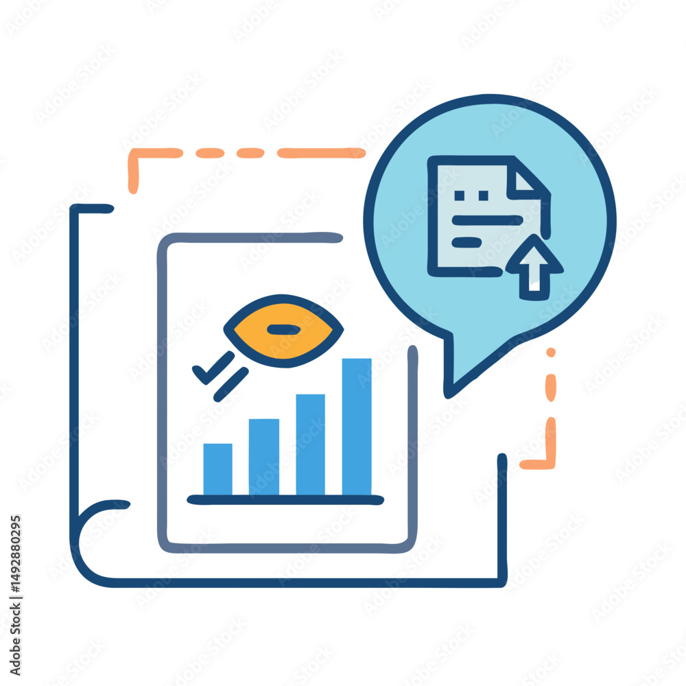 Aufkleber analytics report showing statistical increase with file upload indication