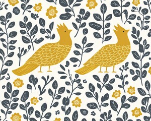 Kanok pattern morphing into golden phoenix, majestic Thai symbolism, mythic style illustration on white background