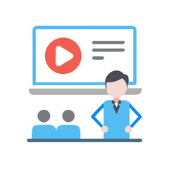 Business presentation stock image with teacher and students