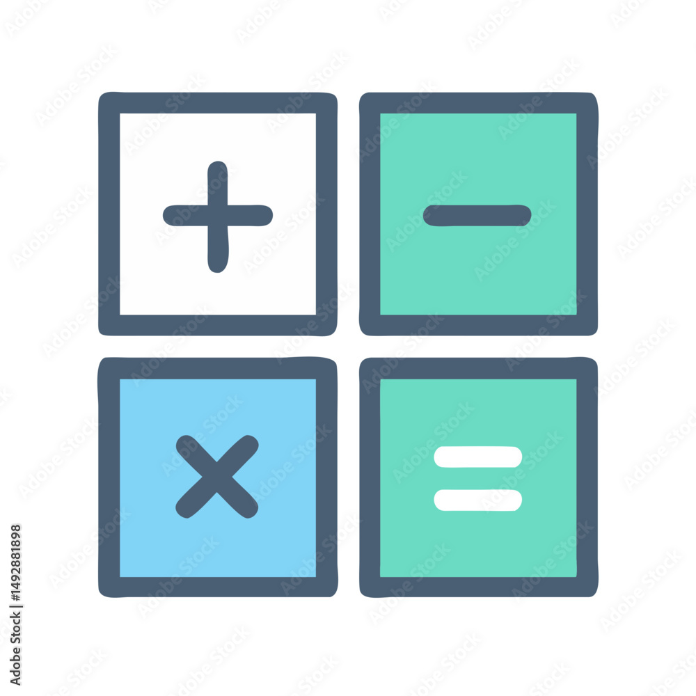 Aufkleber simple calculator icon showing basic math operation signs