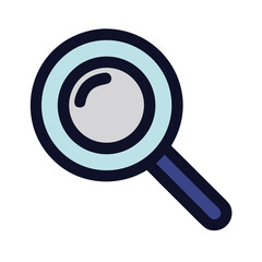 Single magnifying glass graphic icon isolated on White Background