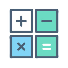 Fototapeta premium Simple calculator icon showing basic math operation signs