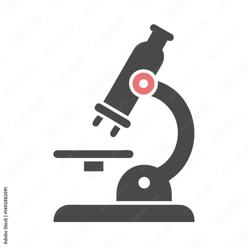 Poster simple flat style microscope on solid white background image
