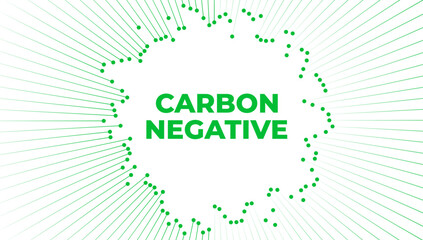 Carbon negative abstract illustration with text on white background