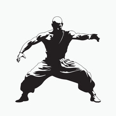 shaolin boy silhouette