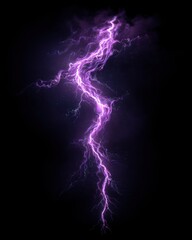 Dramatic purple lightning strike on black background digital illustration energy discharge power surge storm weather
