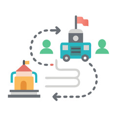 Fototapeta premium Business process improvement with innovation and team collaboration illustration