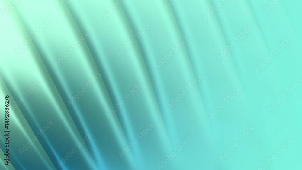 Aufkleber abstract background with teal and mint green gradient, featuring soft, curved lines creating a flowi