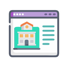 Building webpage design showcasing educational institution information online